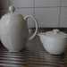 weiße Kaffee- und Teekanne  - Bild 1