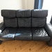 Ledersofa (3-Sitzer) in dunkelblau - Bild 1