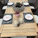 Garten Holztisch mit 6 Kunststoff Flechtstühlen - Bild 3