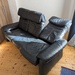 Ledersofa (3-Sitzer) in dunkelblau - Bild 2